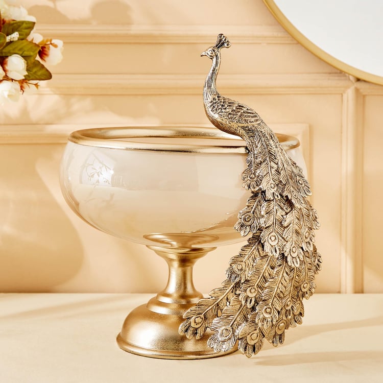 Eternity Vivere Glass Peacock Decorative Bowl