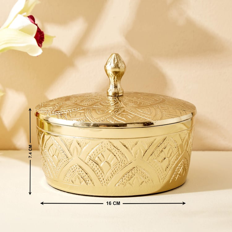 Hoovu Faro Metal Decorative Jar with Lid