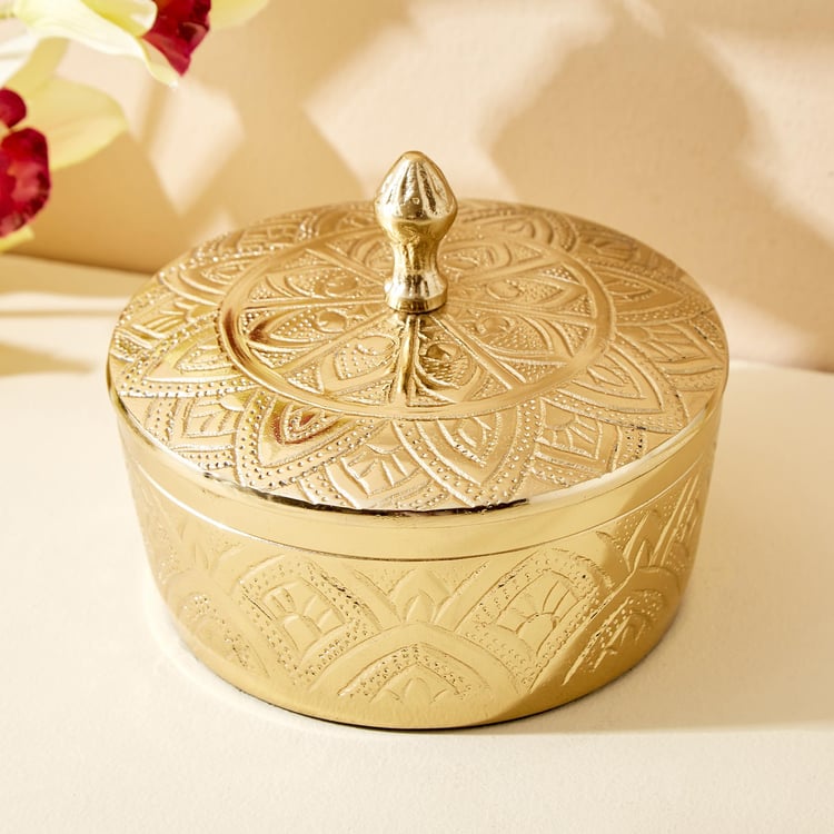 Hoovu Faro Metal Decorative Jar with Lid