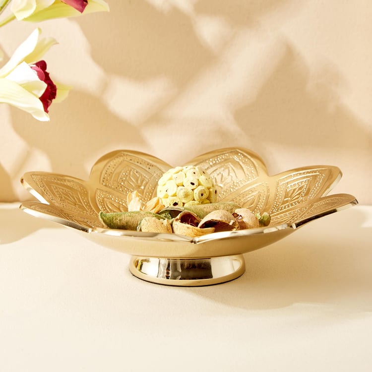 Hoovu Faro Metal Decorative Flower Platter