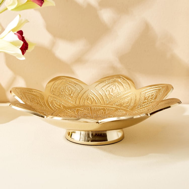 Hoovu Faro Metal Decorative Flower Platter