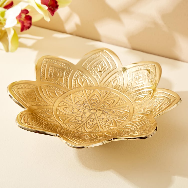 Hoovu Faro Metal Decorative Flower Platter