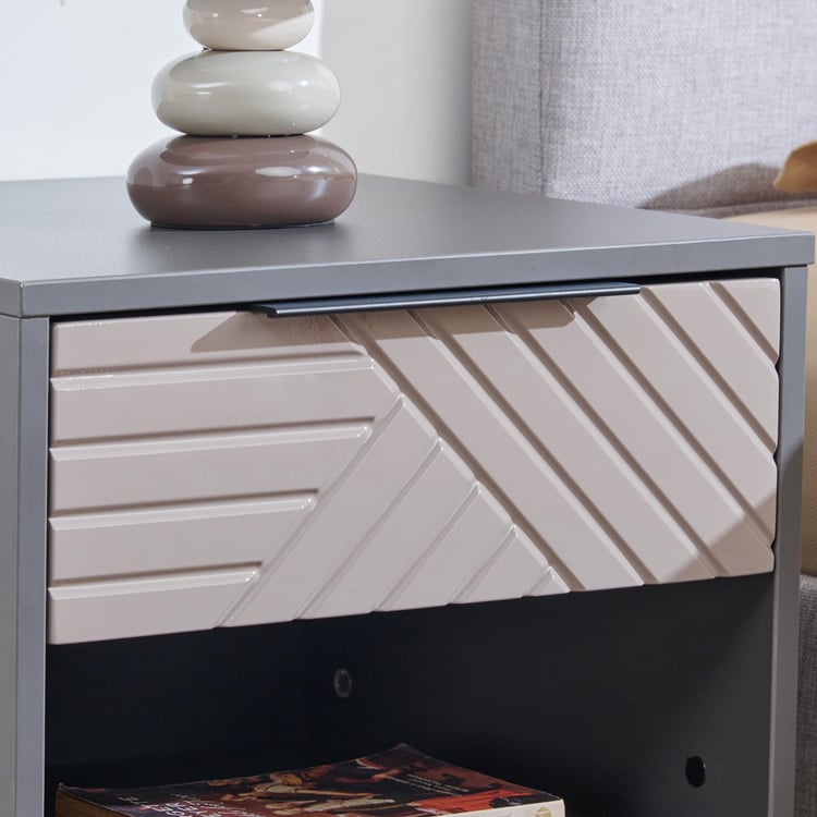 Connect Bedside Table with Drawer - Grey