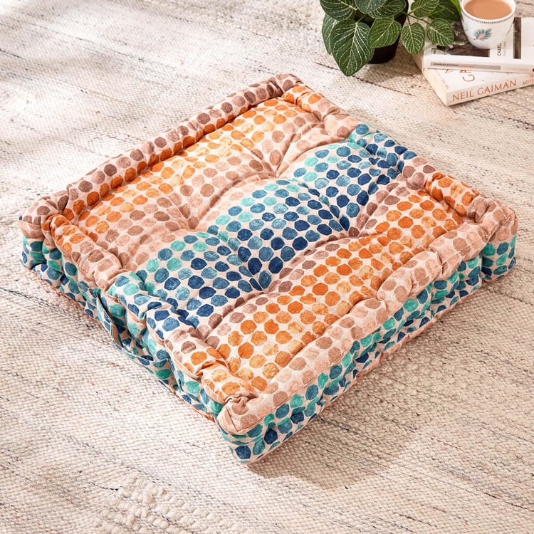 Poise Cotton Printed Floor Cushion - 42x42cm