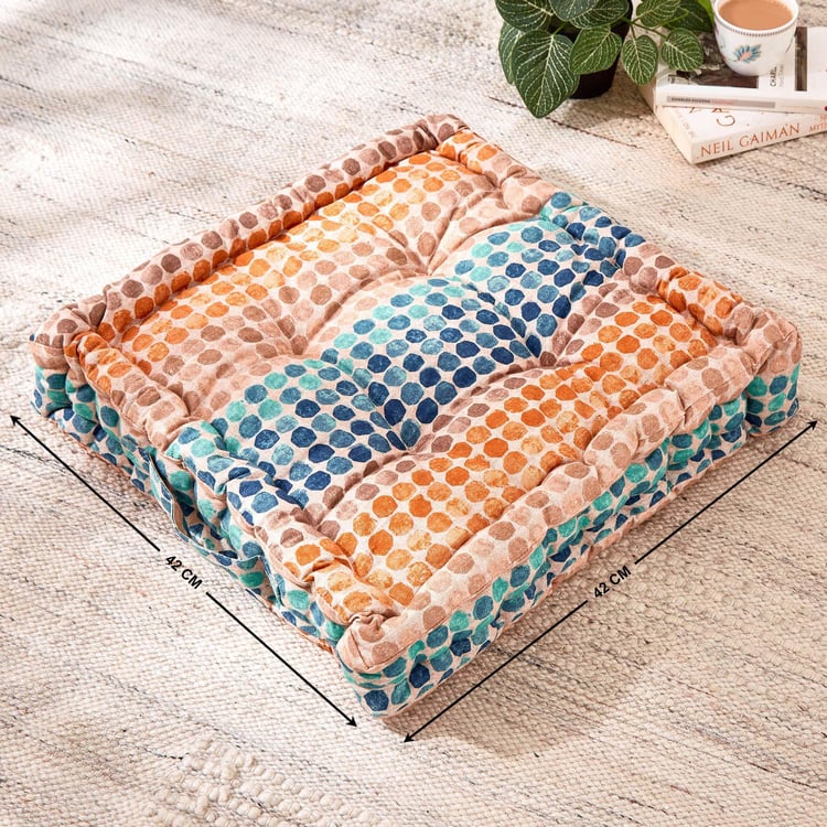 Poise Cotton Printed Floor Cushion - 42x42cm