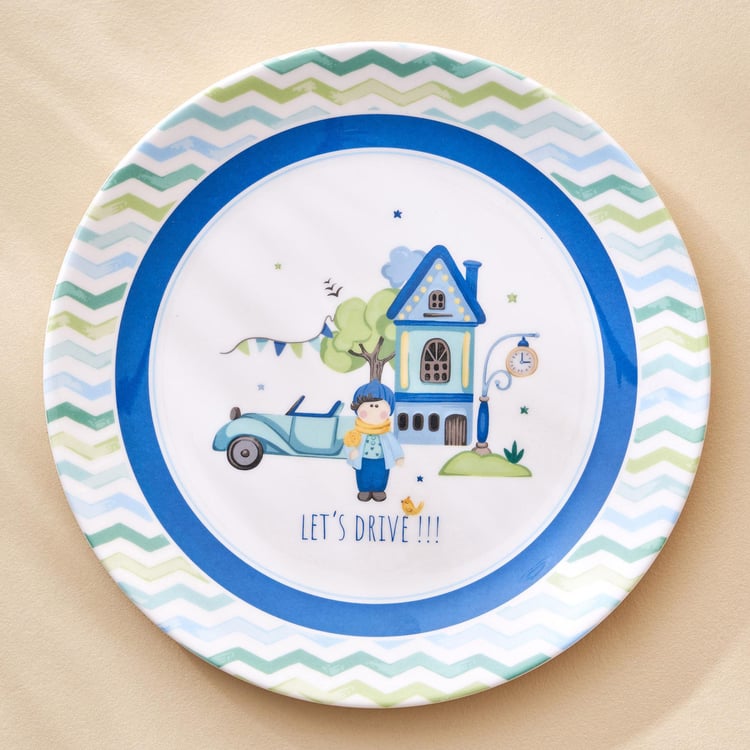 Slate Kids Melamine Printed Dinner Plate - 27cm