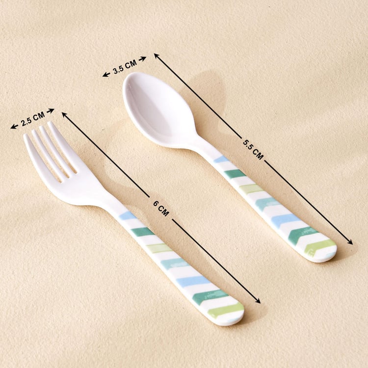 Slate Kids 2Pcs Melamine Printed Spoon and Fork Set