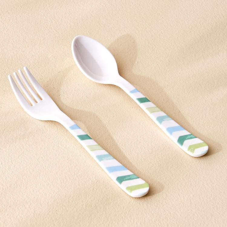 Slate Kids 2Pcs Melamine Printed Spoon and Fork Set