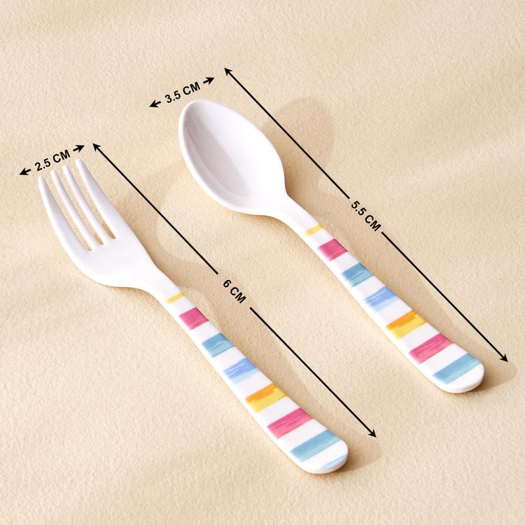 Slate Kids 2Pcs Melamine Printed Spoon and Fork Set