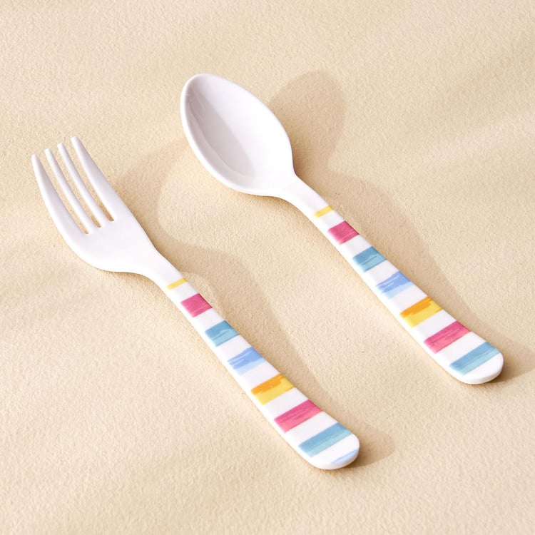 Slate Kids 2Pcs Melamine Printed Spoon and Fork Set