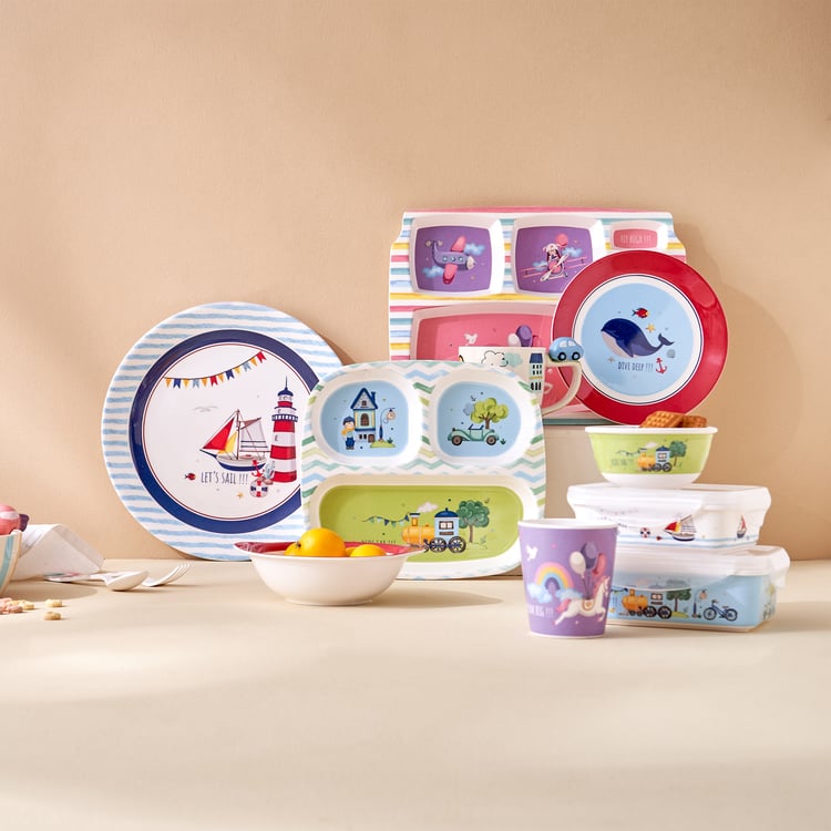 Slate Kids 2Pcs Melamine Printed Spoon and Fork Set
