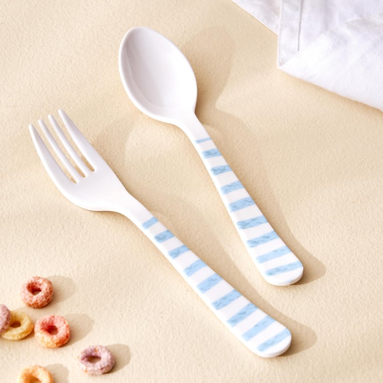 Slate Kids 2Pcs Melamine Printed Spoon and Fork Set