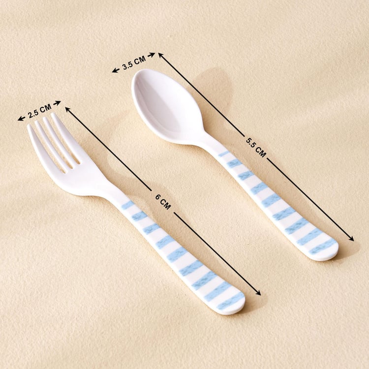 Slate Kids 2Pcs Melamine Printed Spoon and Fork Set