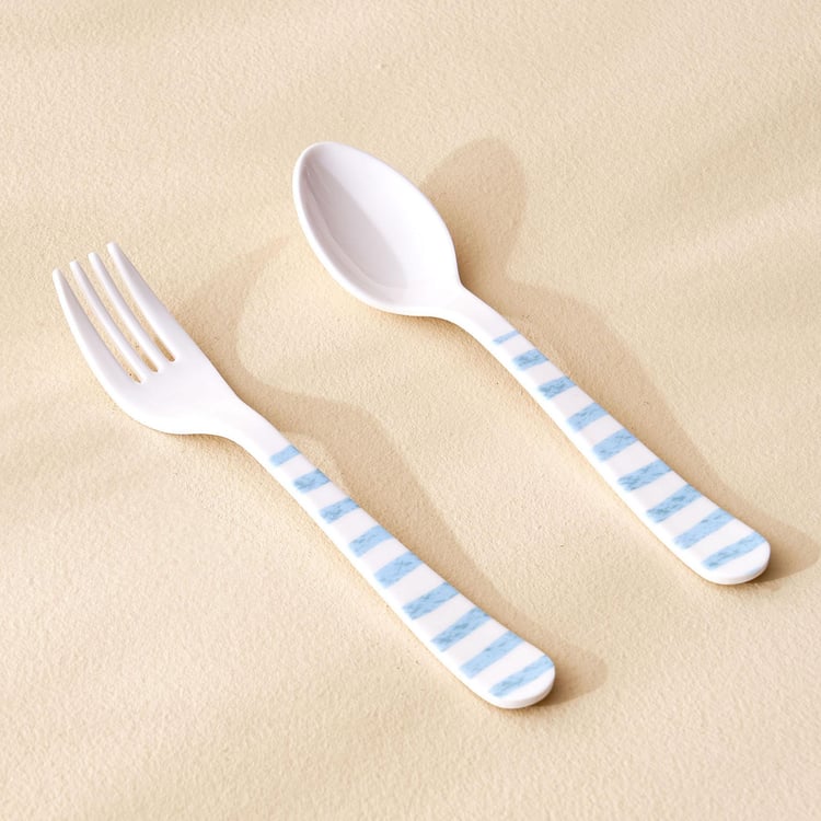 Slate Kids 2Pcs Melamine Printed Spoon and Fork Set