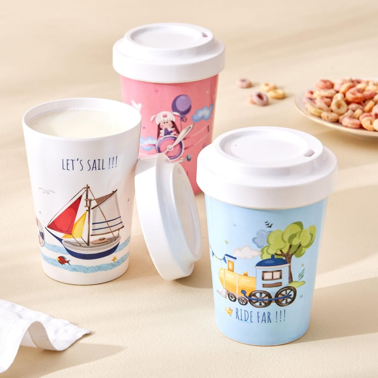 Slate Kids Melamine Printed Tumbler with Lid - 300ml