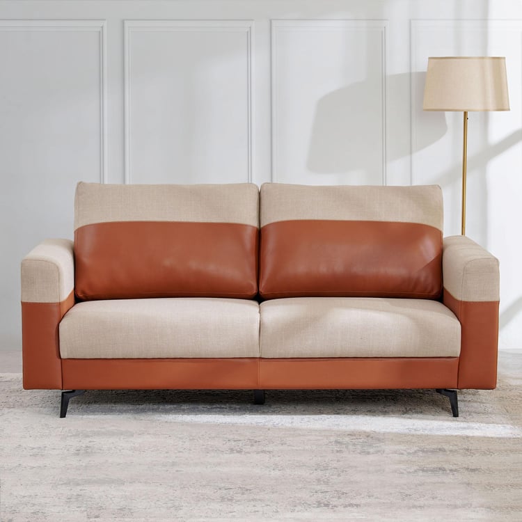 Andes Fabric 3-Seater Sofa - Brown and Beige