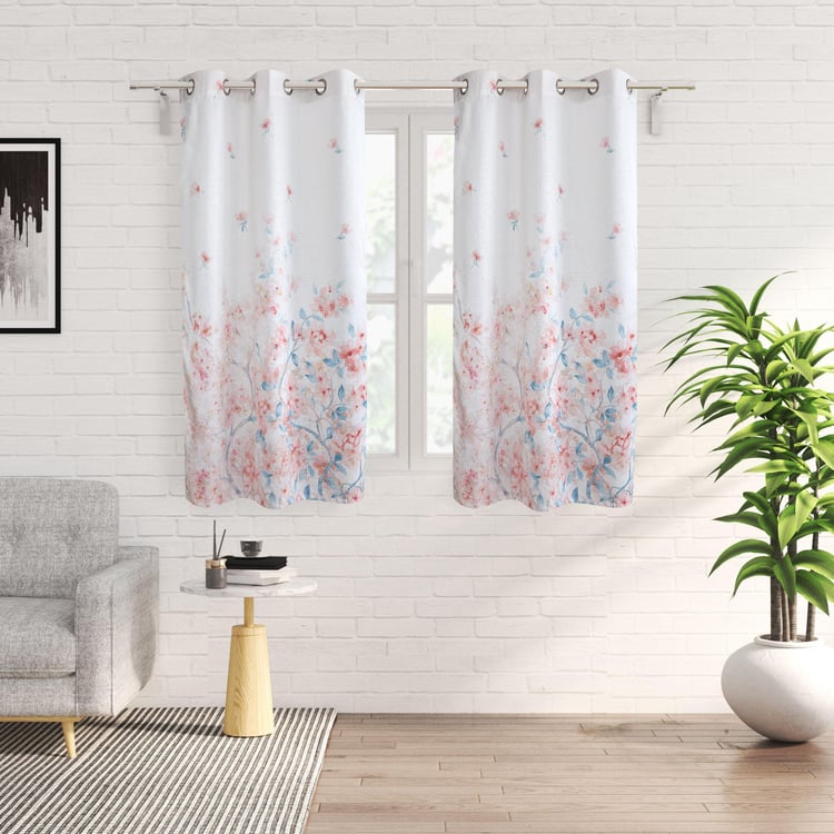 Senorita Carnation Set of 2 Printed Light Filtering Window Curtains