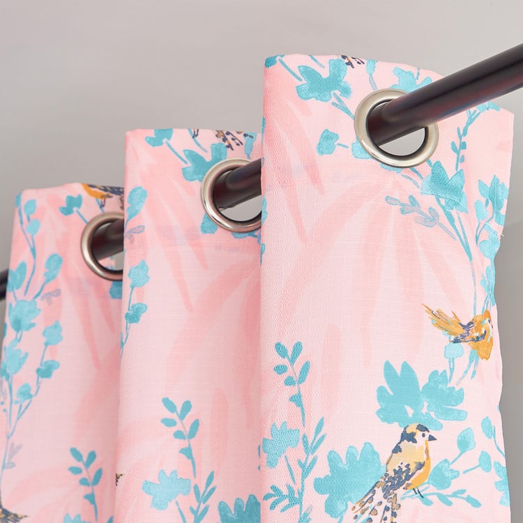 Senorita Cerise Set of 2 Printed Light Filtering Door Curtains - 7ft