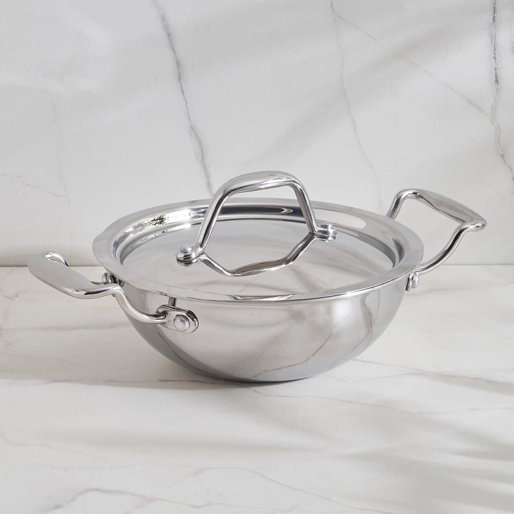 Valeria Carin Stainless Steel Kadhai with Lid - 16cm