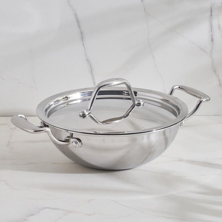 Valeria Carin Stainless Steel Kadhai with Lid - 20cm