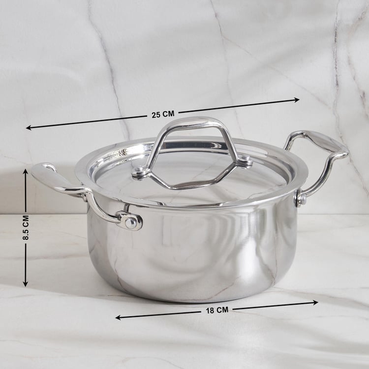 Valeria Carin Stainless Steel Casserole with Lid - 1.5L