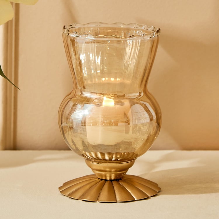 Rylee Iva Glass Hurricane Candle Holder