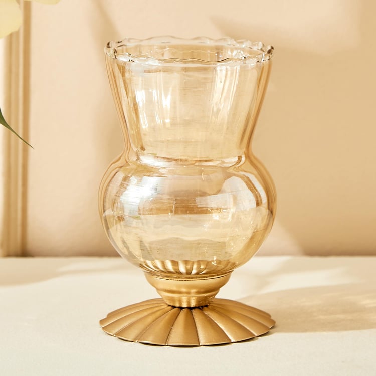 Rylee Iva Glass Hurricane Candle Holder