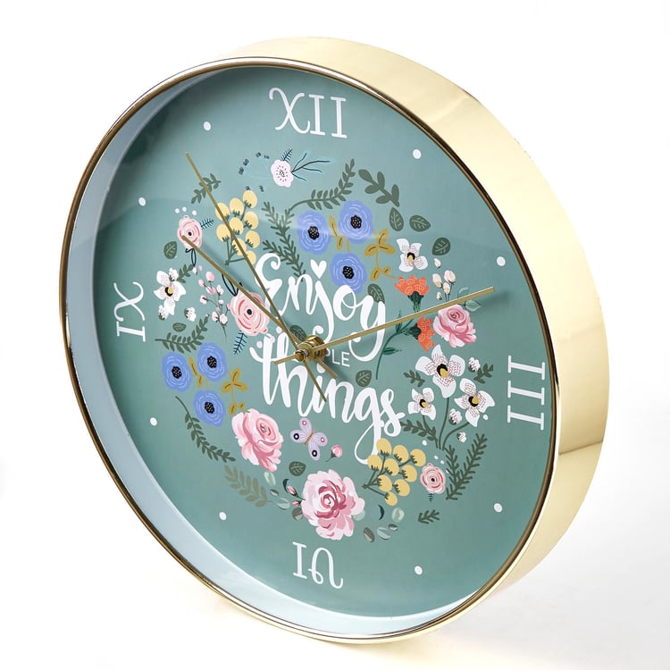 Casablanca Ace Floral Wall Clock - 30cm