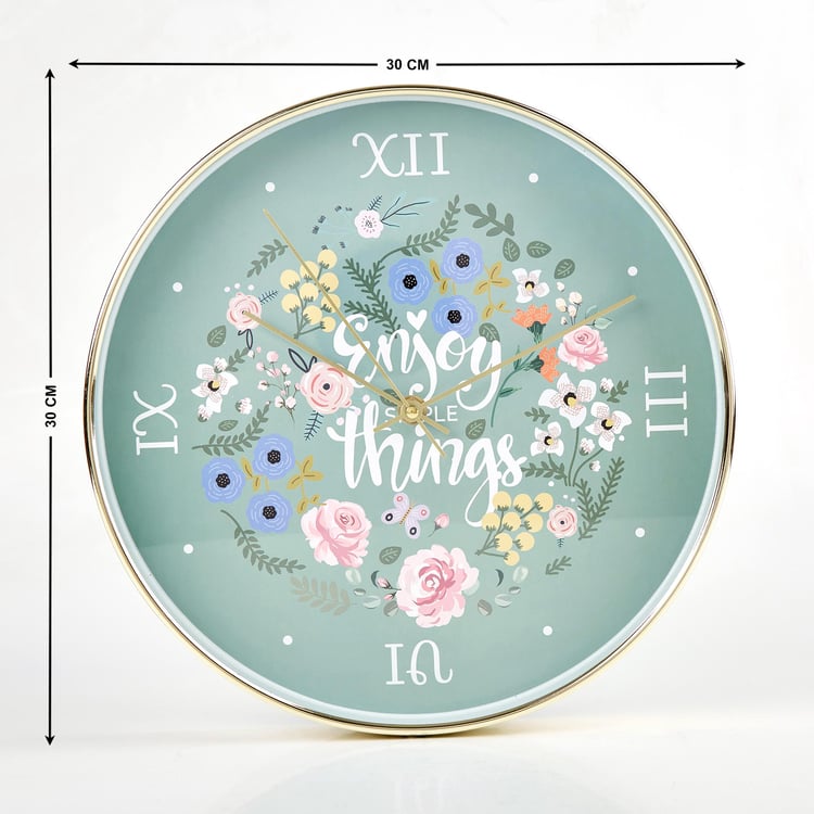 Casablanca Ace Floral Wall Clock - 30cm