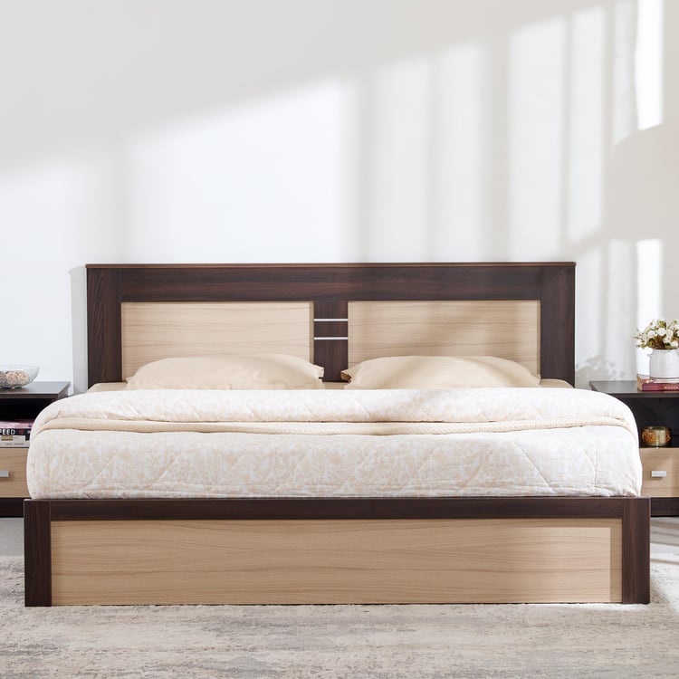 Buy Helios Lawrence Queen Bed - Brown from Helios by Home Centre at ...