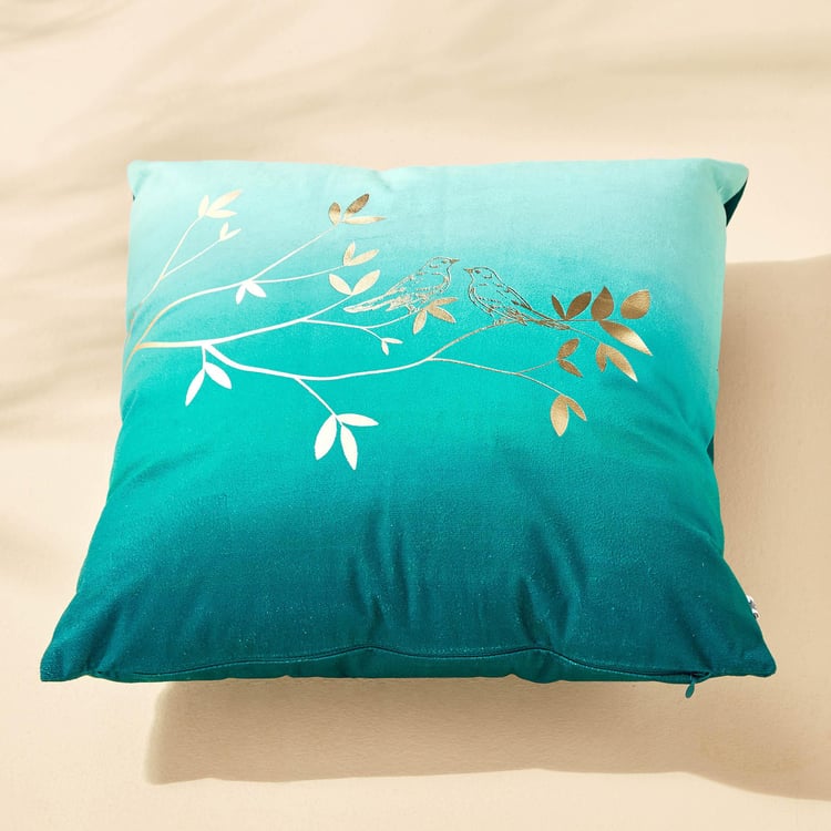 Splendid Gold Crest Printed Filled Cushion - 40x40cm