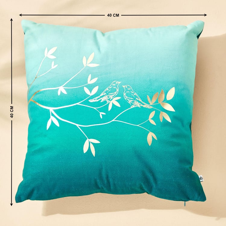 Splendid Gold Crest Printed Filled Cushion - 40x40cm