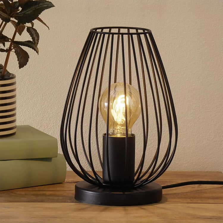 HOMESAKE Metal Geometric Cage Table Lamp