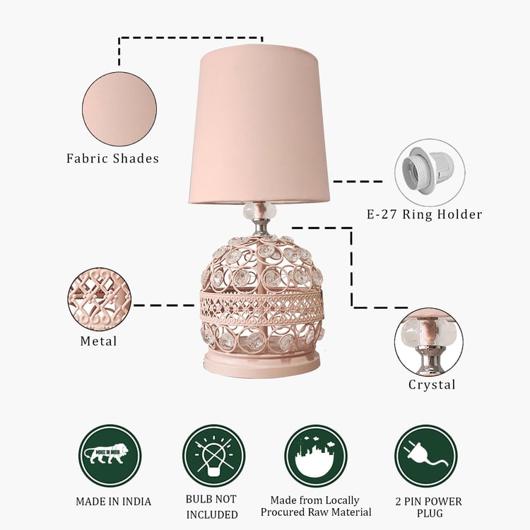 HOMESAKE Metal Crystal Table Lamp