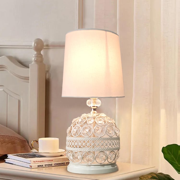 HOMESAKE Metal Crystal Table Lamp