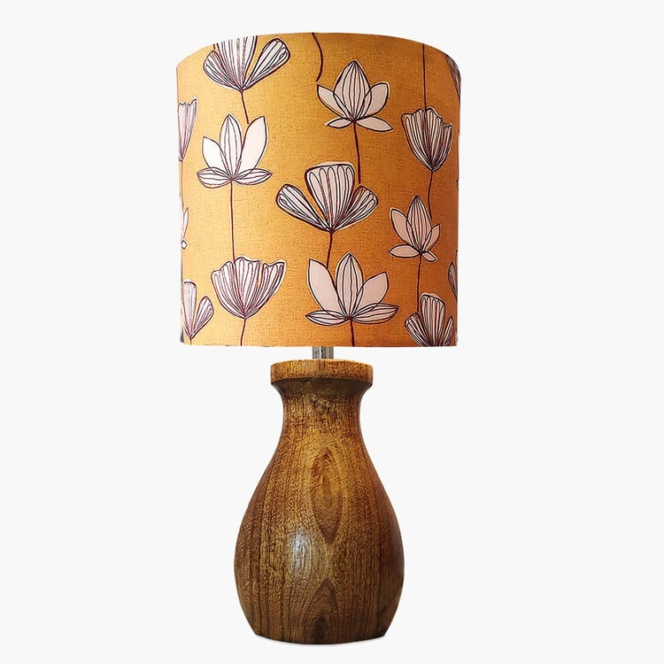 HOMESAKE Wooden Dovel Pot Leaf Table Lamp