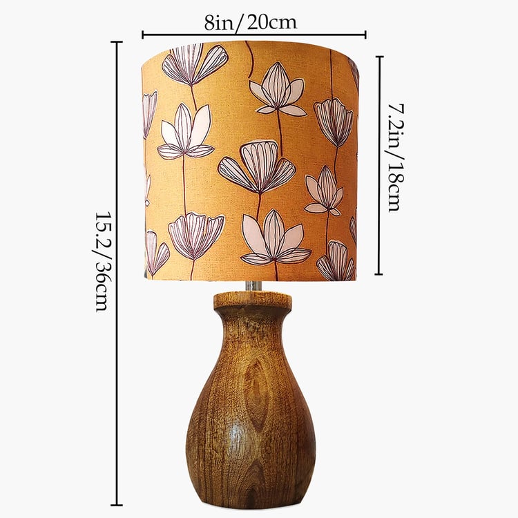 HOMESAKE Wooden Dovel Pot Leaf Table Lamp