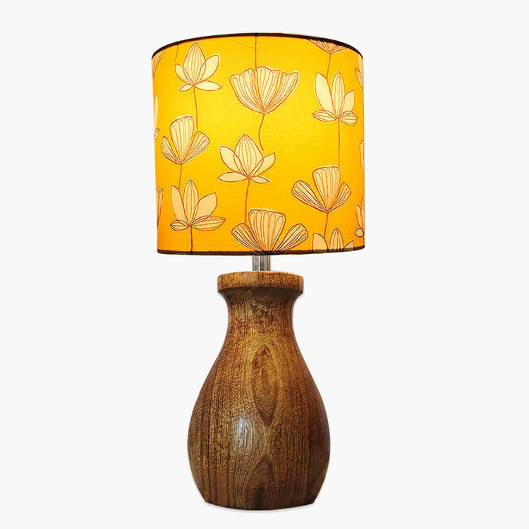 HOMESAKE Wooden Dovel Pot Leaf Table Lamp