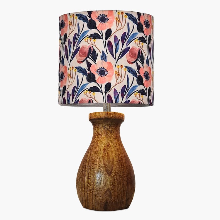 HOMESAKE Wooden Dovel Pot Iris Table Lamp