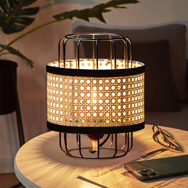 HOMESAKE Rattan Table Lamp