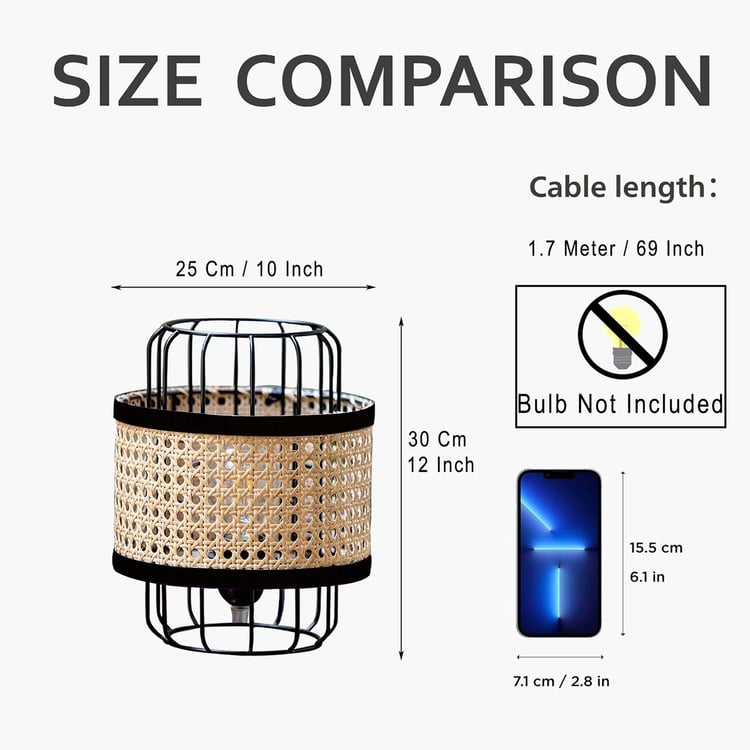 HOMESAKE Rattan Table Lamp