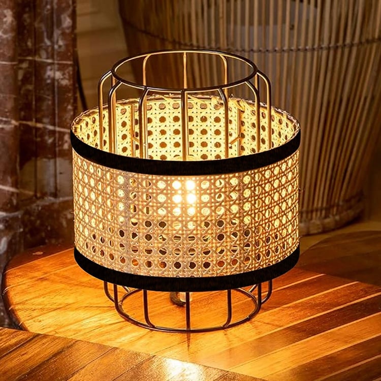 HOMESAKE Rattan Table Lamp