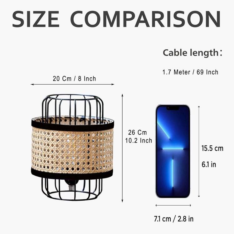 HOMESAKE Rattan Pendant Light Table Lamp