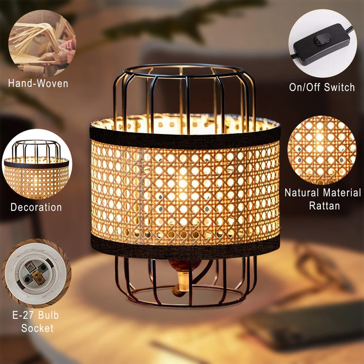 HOMESAKE Rattan Pendant Light Table Lamp