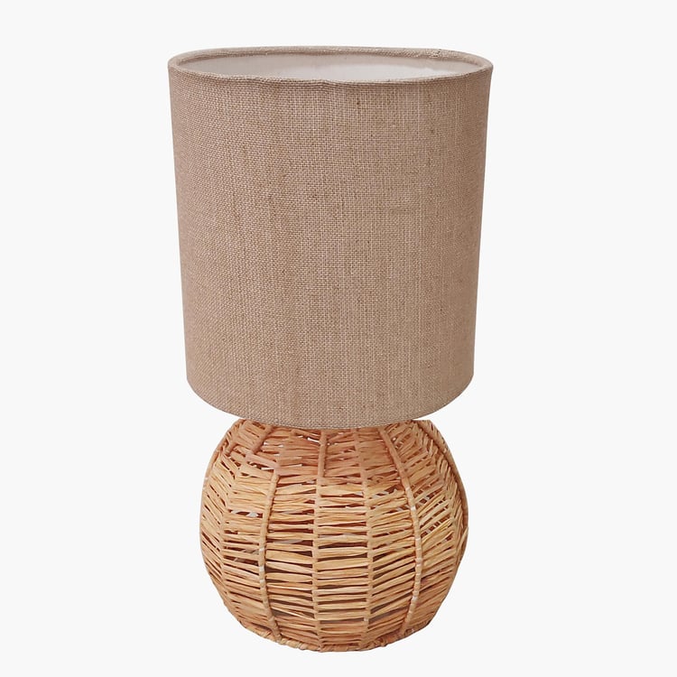 HOMESAKE Raffia Rattan Table Lamp