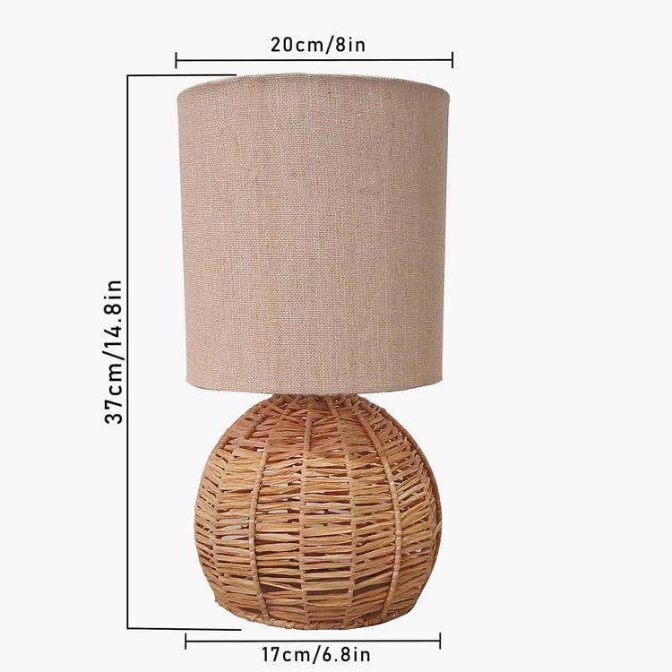 HOMESAKE Raffia Rattan Table Lamp