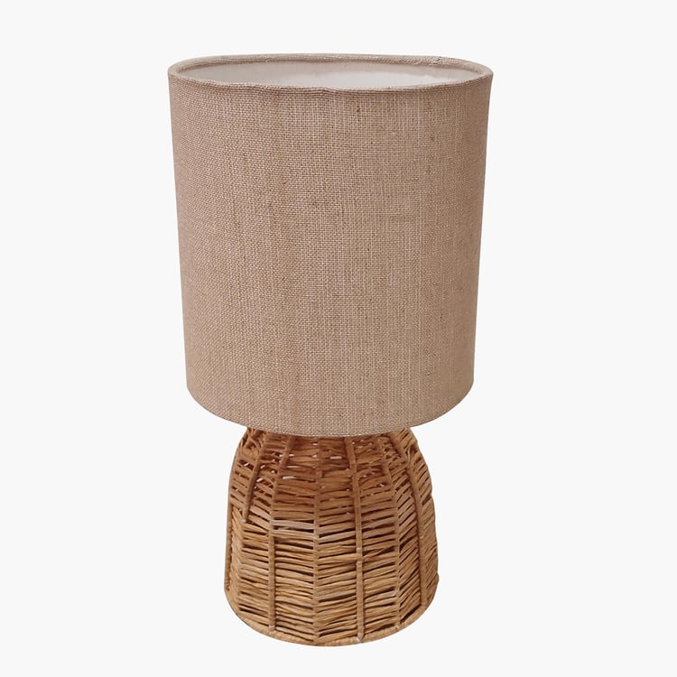 HOMESAKE Raffia Rattan Table Lamp