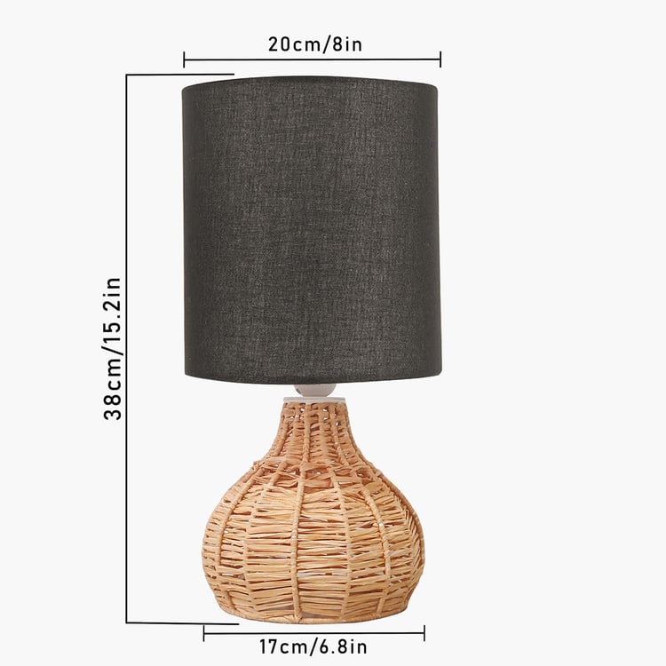 HOMESAKE Raffia Rattan Table Lamp