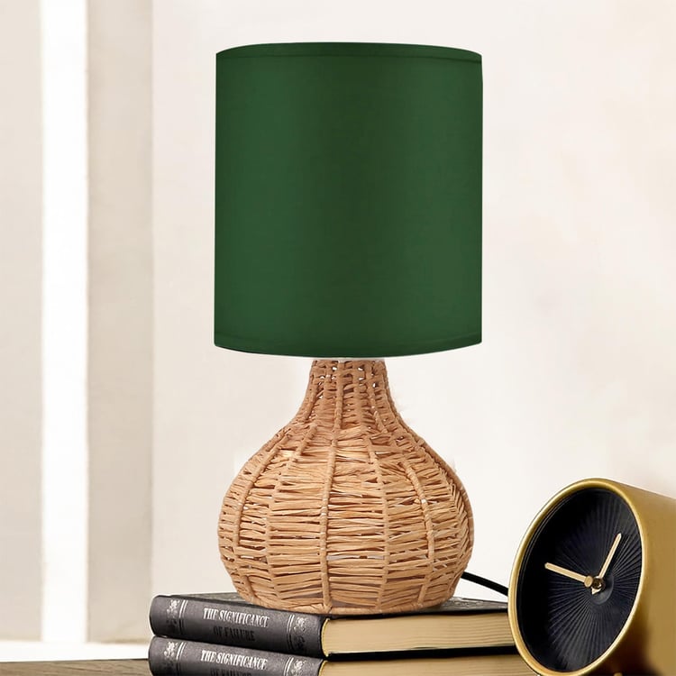 HOMESAKE Raffia Rattan Table Lamp