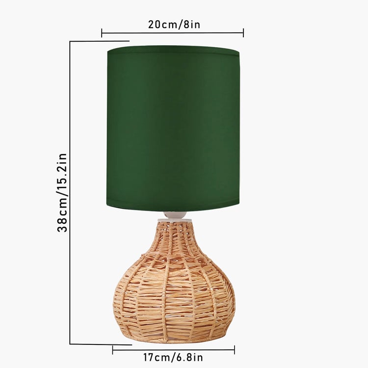 HOMESAKE Raffia Rattan Table Lamp